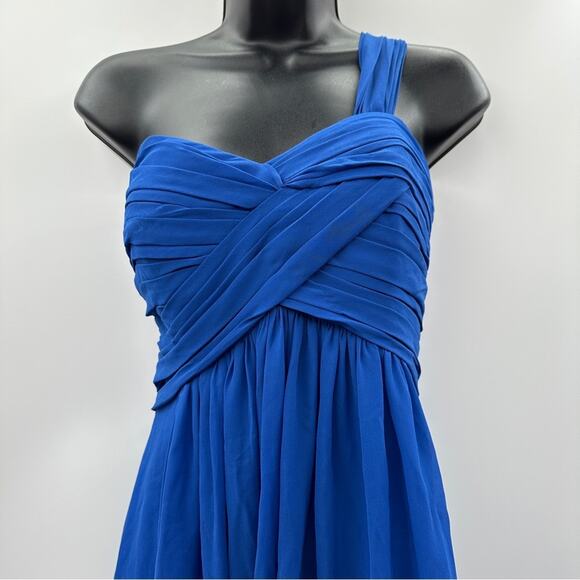 Bill Levkoff One Shoulder Formal Layered Fitted Cocktail‎ Maxi Dress Size 10 - Picture 3 of 14